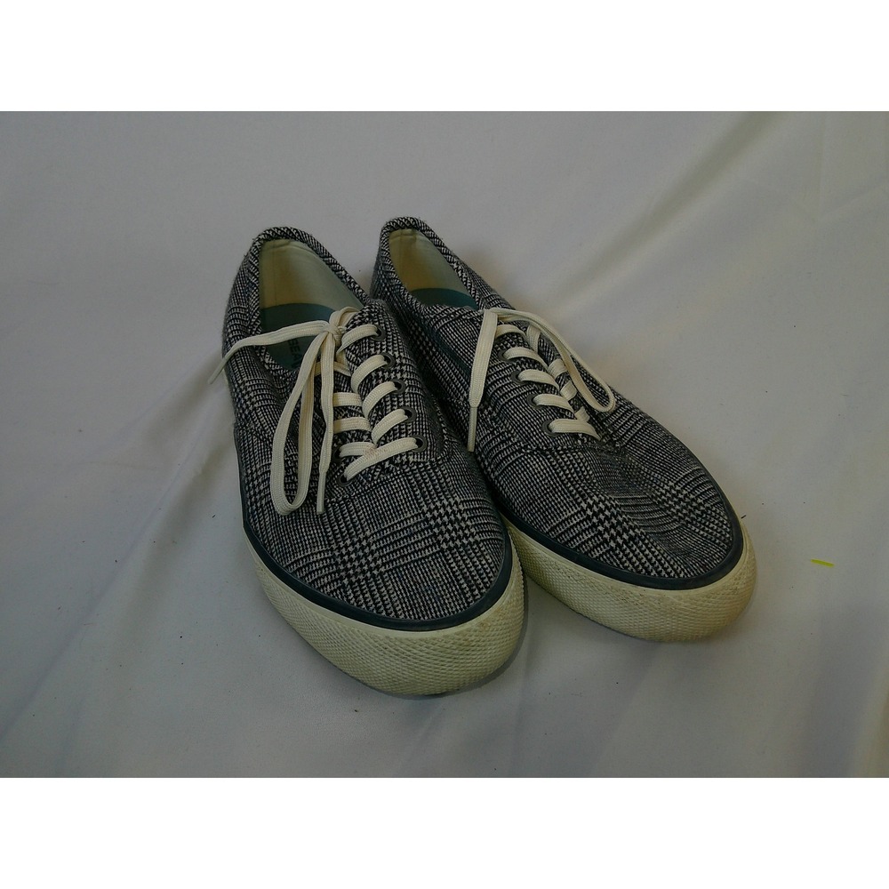 SeaVees‎ Legend Sneaker Womens 9.5 Glen Check Flannel Grey Plaid Low Top Shoes